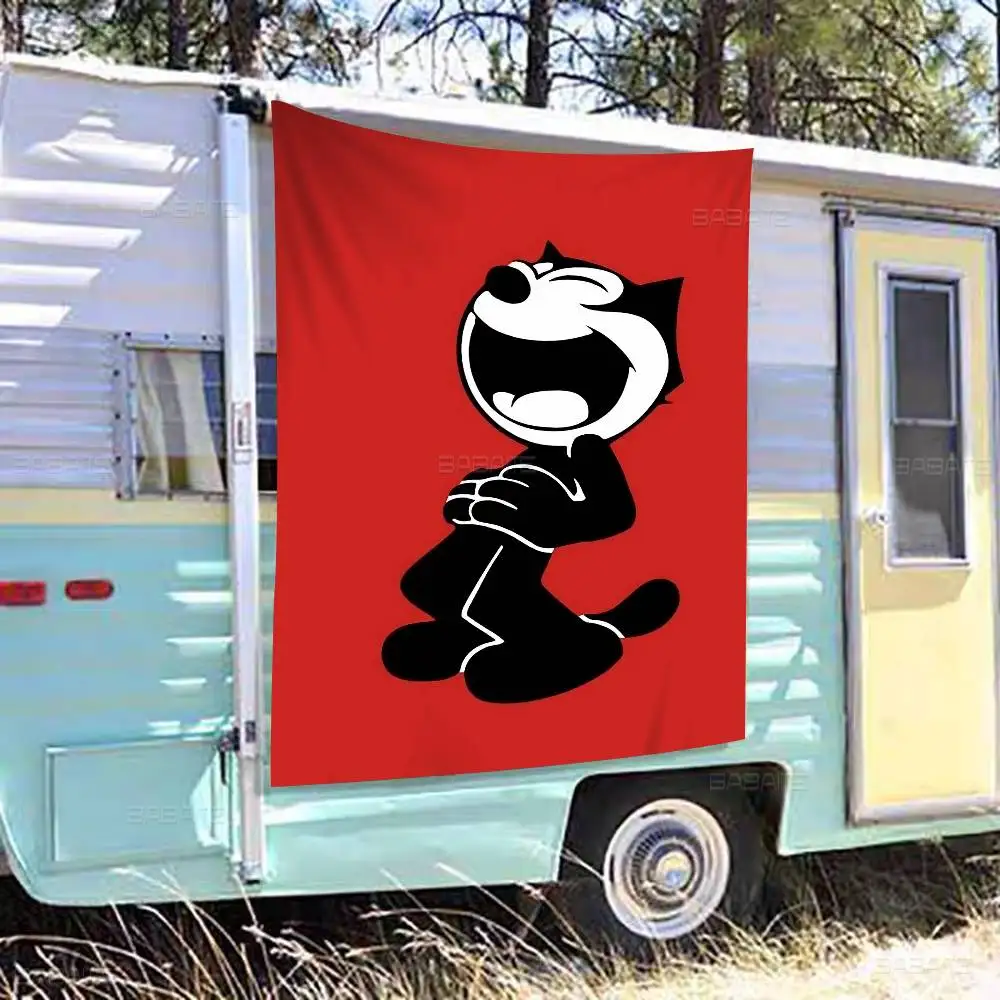 Cartoon Felix The Cat DIY Flag For Family Group Photo Living Room Home Dorm Decor Wall Art Decor Banner