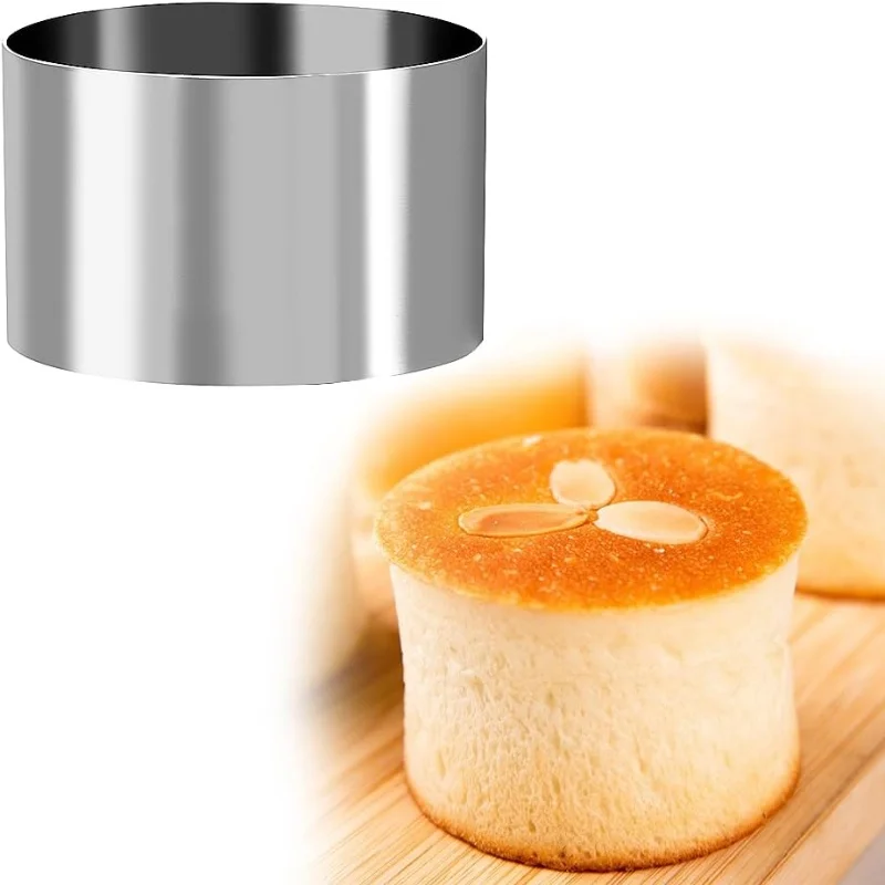 قالب حلقة الكيك على شكل مربع دائري من الفولاذ المقاوم للصدأ قابل لإعادة الاستخدام أداة خبز ذاتية الصنع ملحقات أدوات المطبخ والمعجنات #5