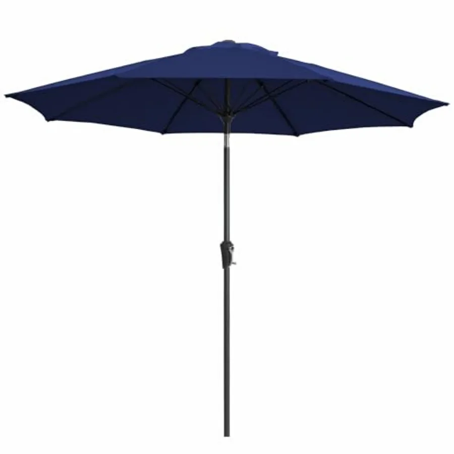 

9Feet Outdoor Patio Umbrella, Market Table Umbrella with 8 Fiberglass Ribs, Pool Umbrella with Tilt and Crank, UV Protection Li