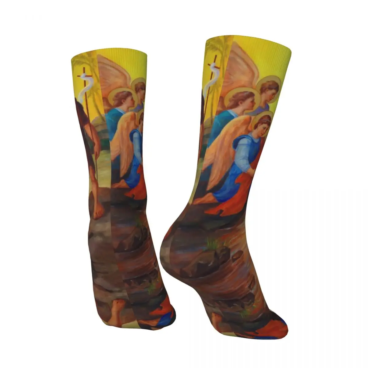 Hip Hop Vintage The Baptism Crazy Men's compression Socks Unisex Jesus Harajuku Seamless Printed Funny Novelty Happy Crew Sock