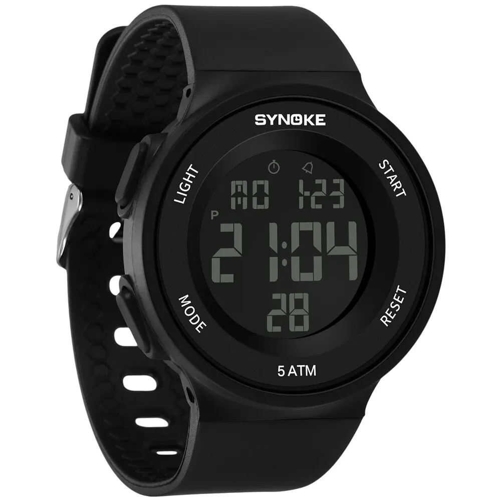 SYNOKE Student Electronic Watch Unisex Sport Watch Multifunction Military Sports Waterproof Luminous LED Digital Men Big Dial