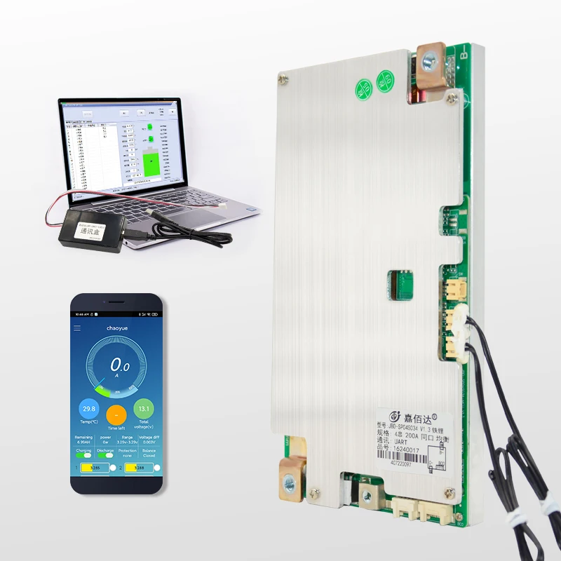 Imagem -05 - Jbd Inteligente Bms 4s Lifepo4 200a Função de Aquecimento Bluetooth Livre Uart Rs485 Bateria Lítio Balance Board Bms 3s 12v com Blancer