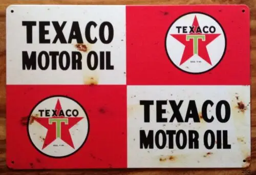 Texaco Motor Oil, retro vintage style metal sign/plaque man cave shed Garage 1pc 1pc