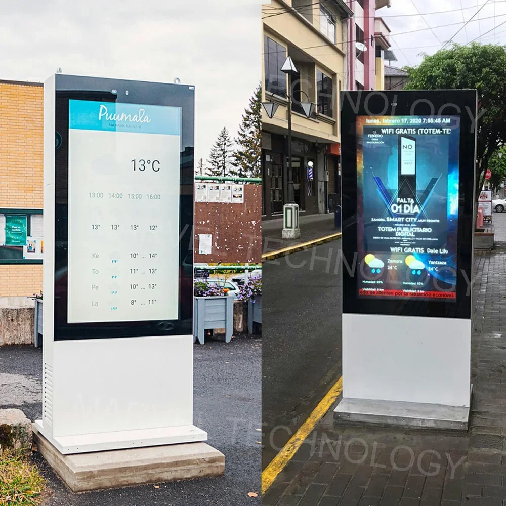 MWE 55  Inch 5000 Nits High Brightness Lcd Ad Player Screen Signage Outdoor Lcd Totem Touch Digital Kiosk