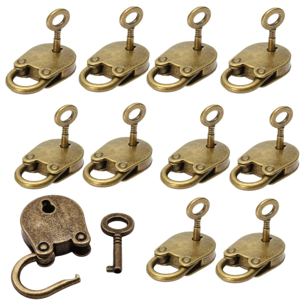 1~5PCS Bronze Vintage Old Antique Style Mini Archaize Padlocks Key Lock With Key Lock Home Usage Hardware Decoration