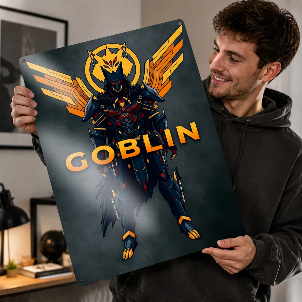 Red Rising Goblin Metal Poster Perfect Gift for Fans Lovers Customized Wall Art Metal Sign for Bedroom Decorations Room Decor
