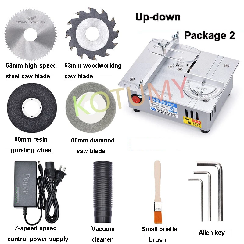 Woodworking Lathe Machine Mini Table Saws 63mm Blade Electric Small Bench Saws Desktop Saw PCB Model Cutting Tool DC24V Liftable