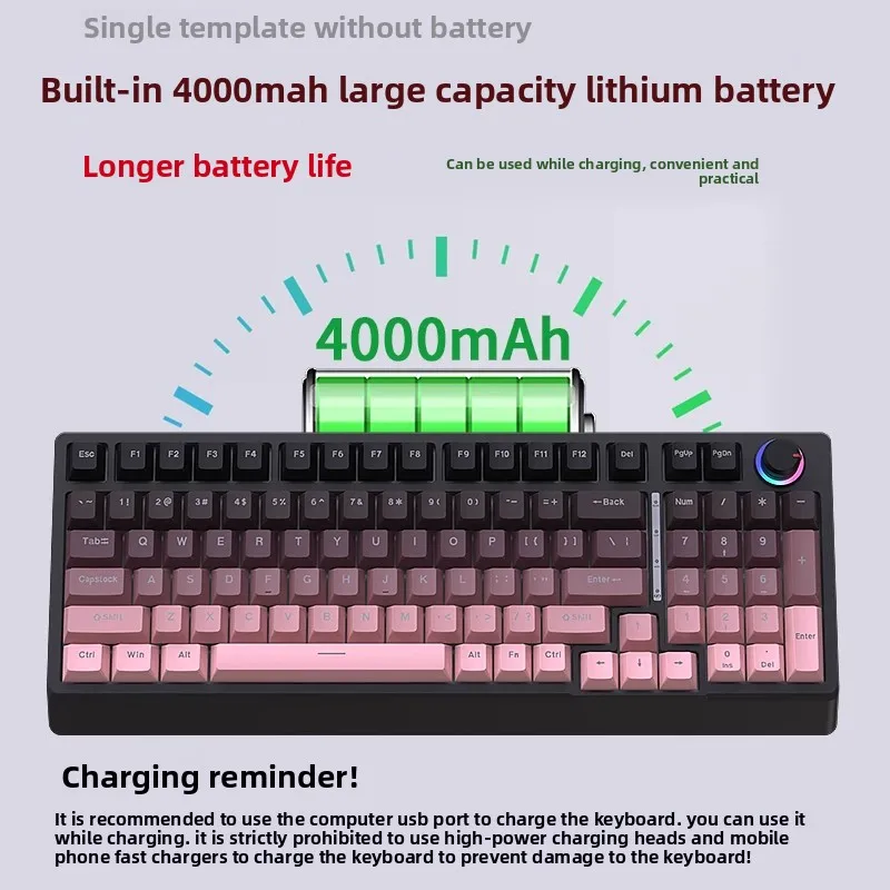 Custom Mist Shadow Theme H98 Mechanical Keyboard Bluetooth Tri-Mode 2.4G Wired Esports Home Office Gift