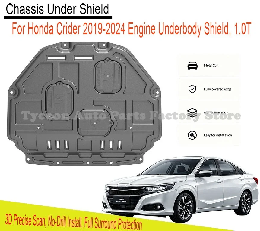 Engine Under Cover for Honda Crider 2019-2024 1.0T Chassis Shield Skid Plate Original Hole Installation Engine Bottom Guard
