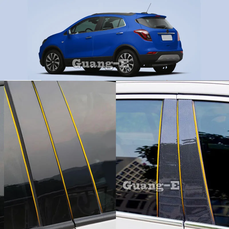Car PC Material Pillar Post Cover Door Trim Window Molding Stickers 10pcs For Buick Encore 2013 2014 2015 2016 2017 2018 2019