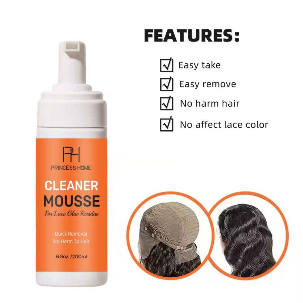 Perückenkleber-Entferner Rückstandsreiniger Shampoo Spitzenreiniger Schaum Rückstandsfreies Komplett-Entfernungsset für Lace-Front-Perücken Haarsysteme – Detail 15