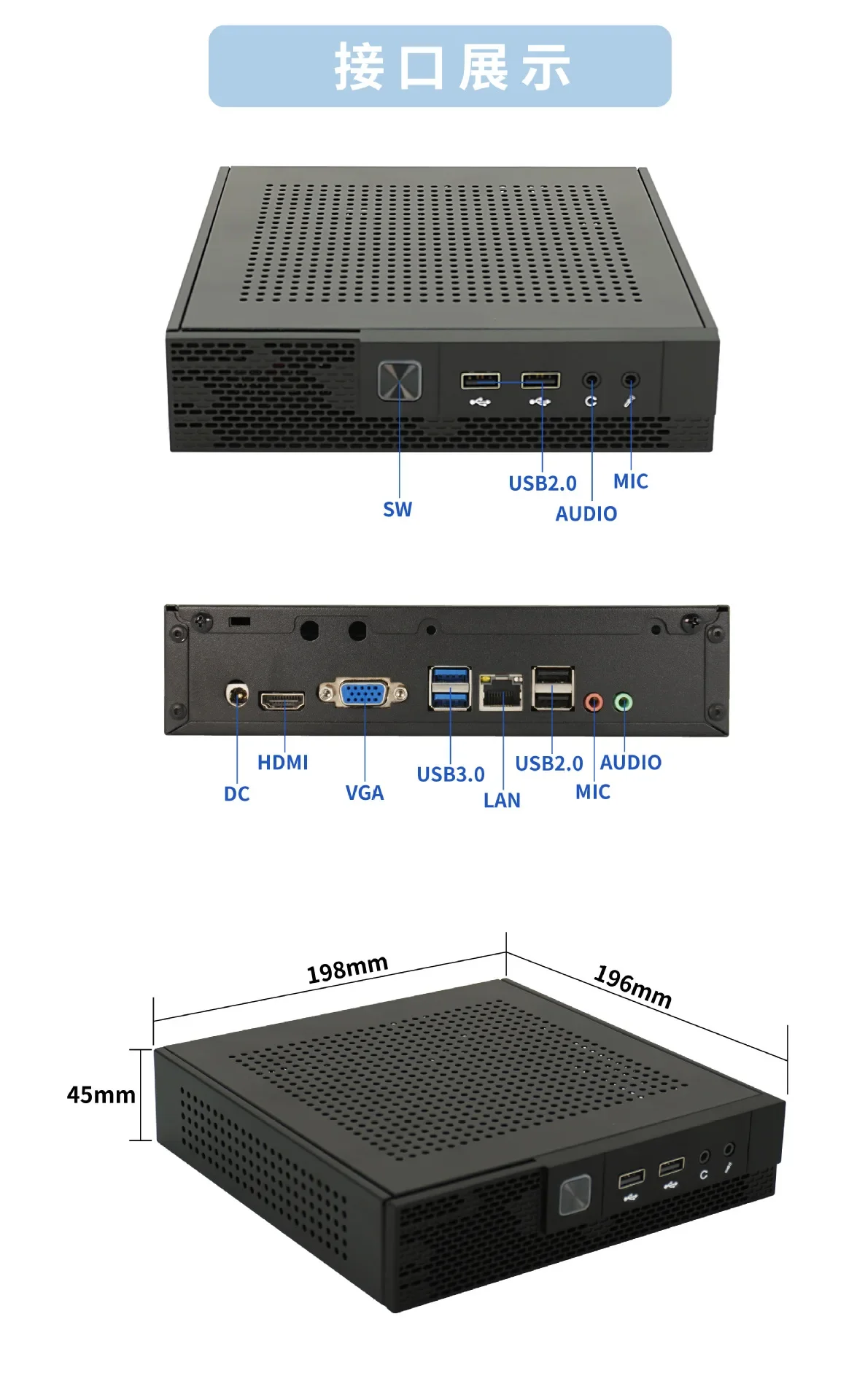 كمبيوتر مضيف صغير AMD R7 5700u 5300u 5800H miniPC Centos