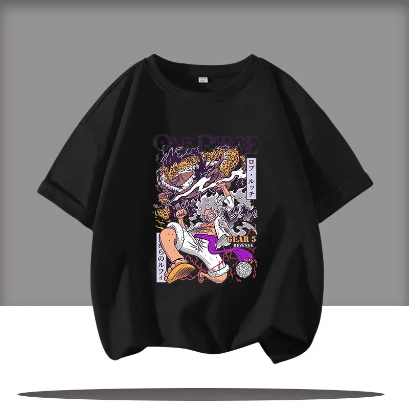 

2026 boys' sports shirt, girls' casual top, summer T-shirt 3-12 years old One Piece children's short-sleeved Luffy cartoon print