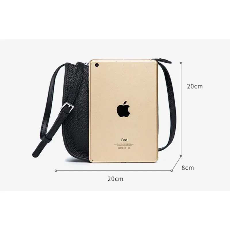 High Quality Genuine Leather Shoulder Bag Women Solid Color Simple Casual Cowhide Crossbody Bag New In Fashion Small Female Bags