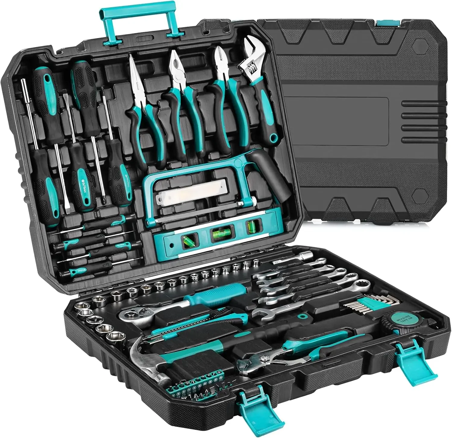 79 Piece Home Auto Repair Tool Kit, Wrench Plastic Toolbox with General Household Hand Tool Set w/ Plastic Toolbox Storage Case