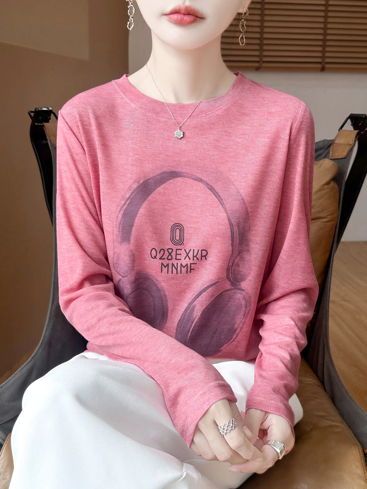 Damen-Pullover, gestrickt, lang, Sve, rund, Inner Wear Base, irt, lässig, lockere Passform, weicher Stoff, Herbst-Winter-Top