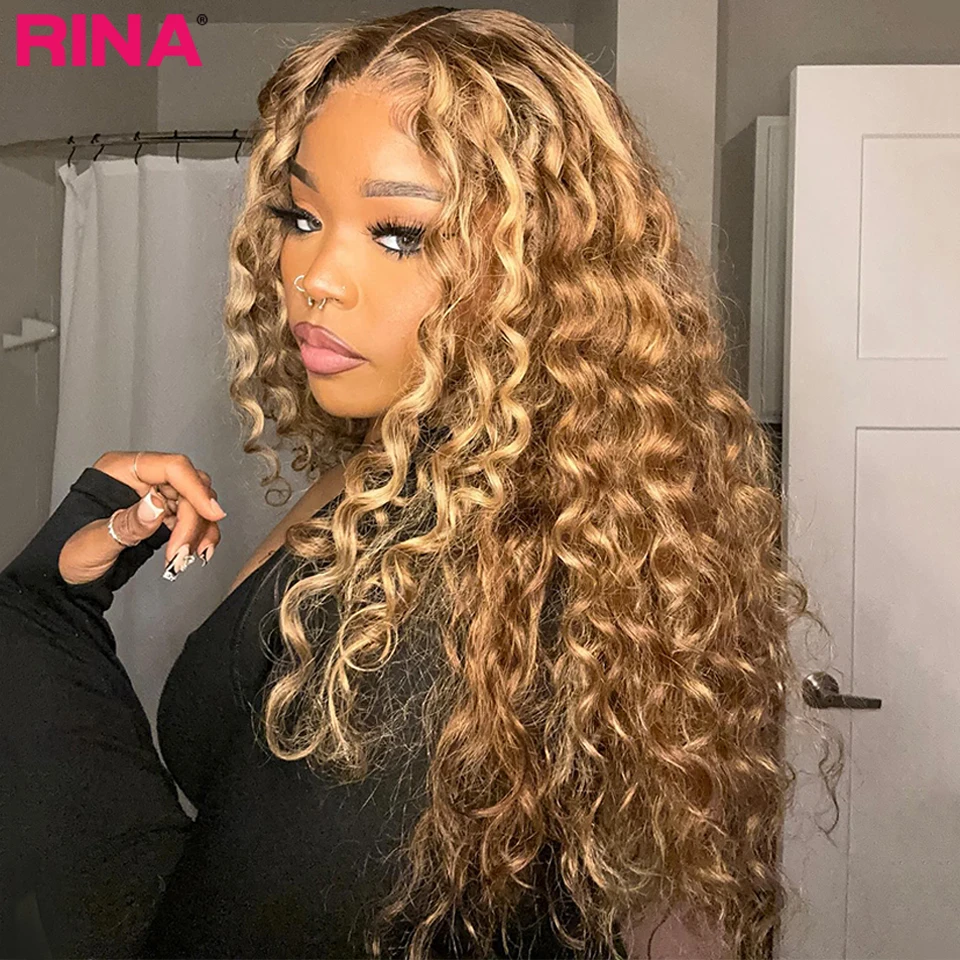 Brown Blonde Color Transparent Lace Front Human Hair Wig 13x6 Lace Frontal Wig Colored Kinky Curly Wigs Human Hair For Women