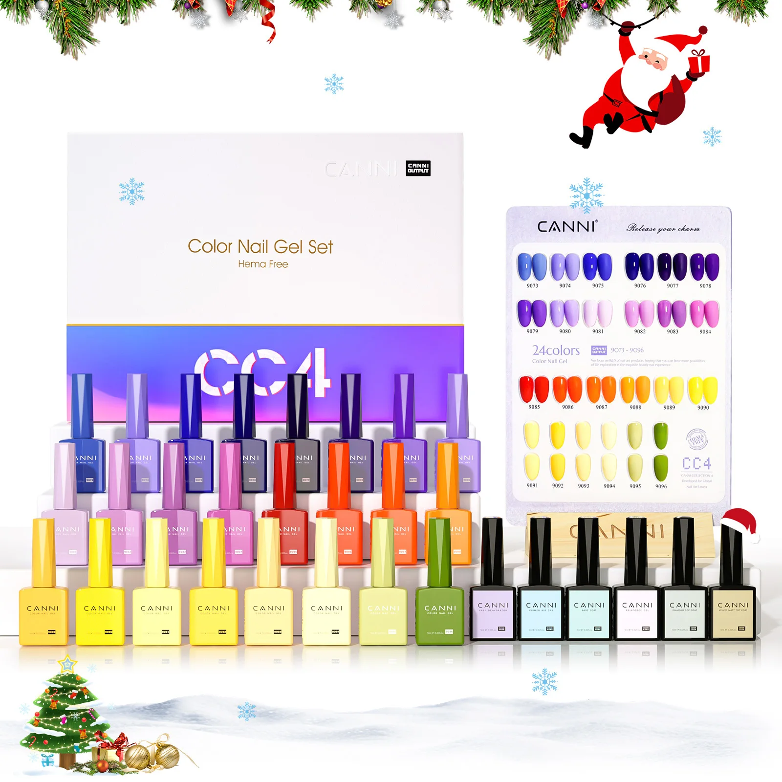 CANNI 30 pezzi Kit smalto gel per unghie Collezione CC TPO/Hema Free Fall Nails Vernice gel natalizia Soak Off Set gel semipermanente