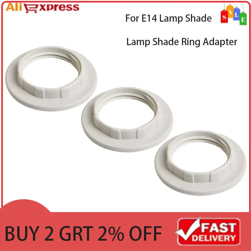 3Pcs Lamp Shade Ring Adapter Kit E14 Plastic Lampshade Collar Ring Thread Lamp Light Shade Accessory Holder Home Light Parts