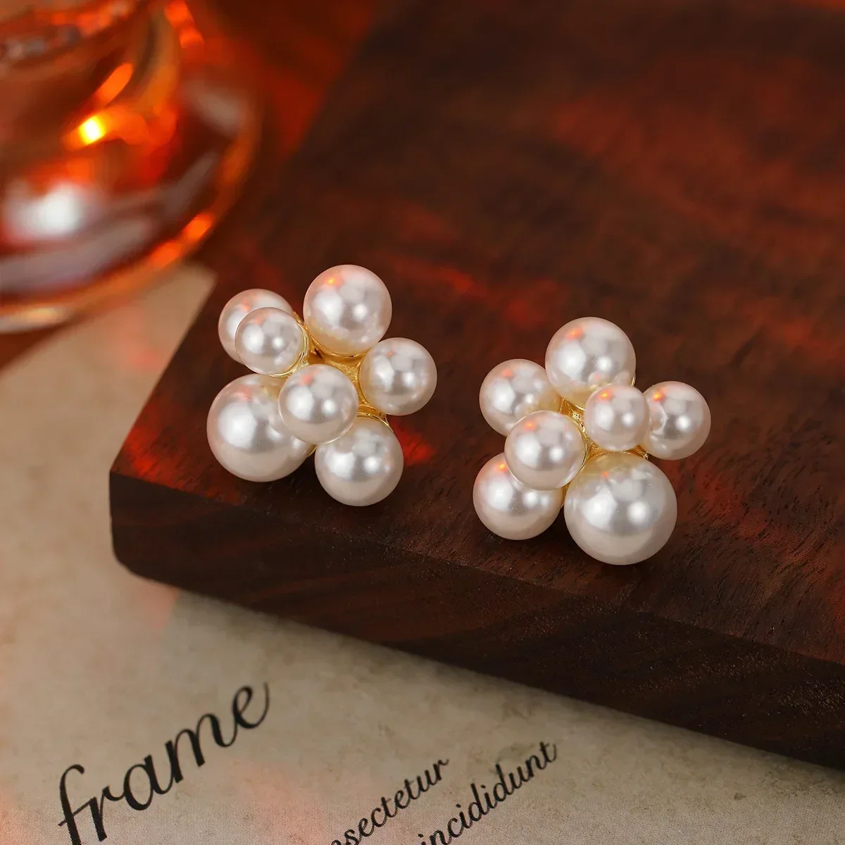 المتقدمة ثلاثي الأبعاد اللؤلؤ الأبيض الطبقات الأذن كليب الفرنسية الرجعية الأقراط، بسيطة المرأة التنقل مجوهرات اكسسوارات #1