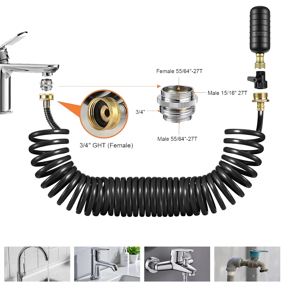 

Drain Bladder Kit 3 Pieces with Retractable Hose for Pipes 1 to 6 Inches Suitable for Kitchen Bathroom and Outdoor Drains