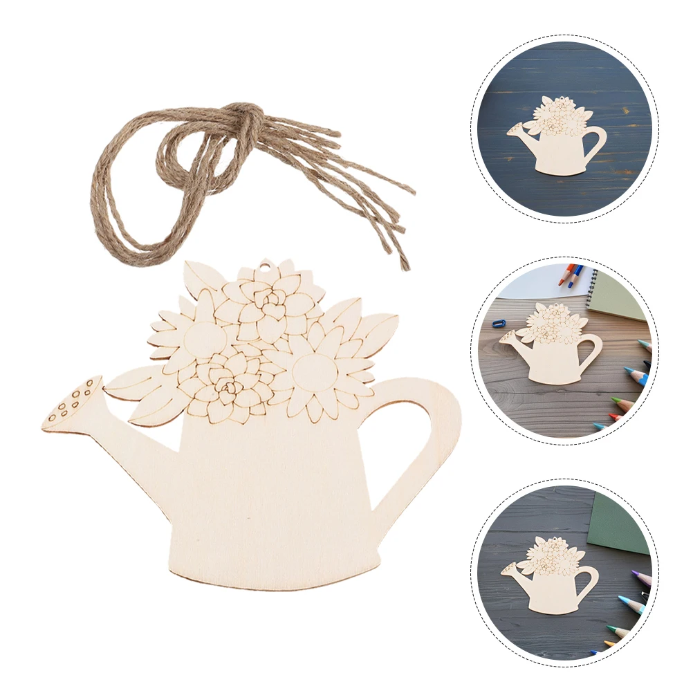 

1 Set Unfinished Flower Cutouts Watering Can Ornament Diy Wooden Spring Home Decor Craft Supplies Floral Cutouts For Painting