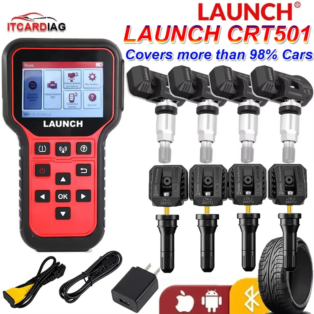 

LAUNCH CRT 501 CRT501 PK TSGUN Tire Pressure Monitor System Activate Diagnostic Tool Read Write TPMS 433+315MHZ 2 In1 RF-sensors