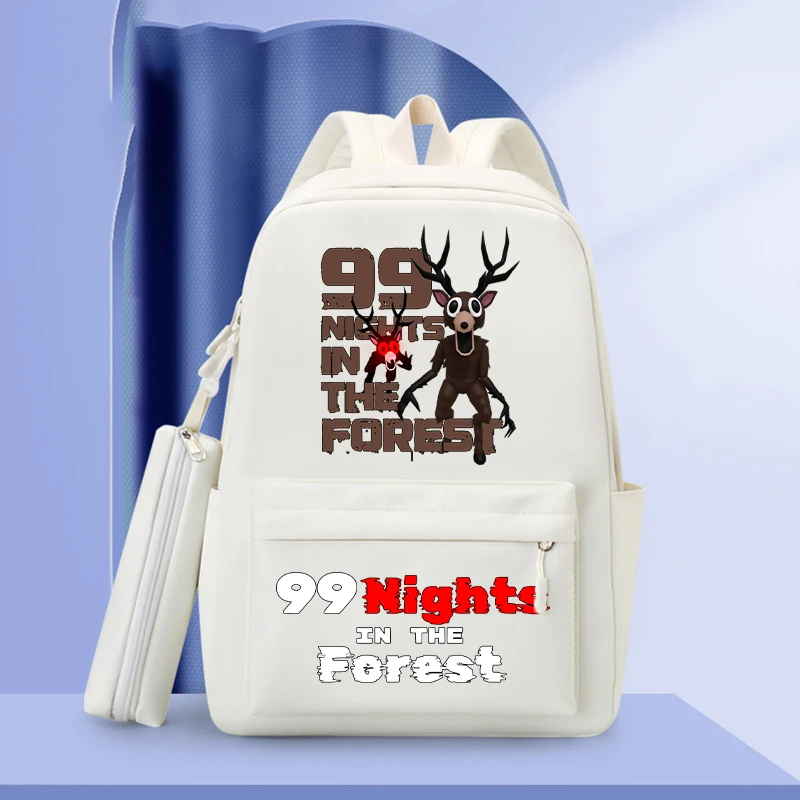 حقيبة مدرسية 99 ليلاً في الغابة، سعة كبيرة، محمولة للطلاب، حقيبة ظهر مقاومة للماء، أنماط الرسوم المتحركة، هدية عيد ميلاد #2