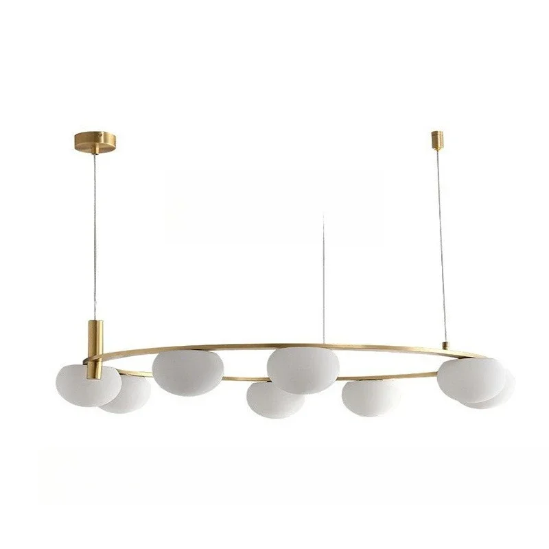 

Minimalist modern all copper, ring lamp Nordic art, living room bedroom round table dining room, lamp designer