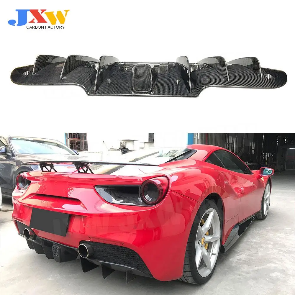 

Dry Carbon Fiber Rear Bumper Lip Diffuser Spoiler for Ferrari 488 N Style 2015 - 2018 FRP Car Styling