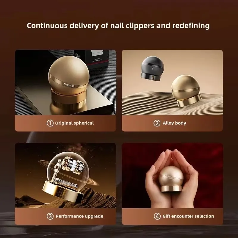 Seemagic cortador de unhas elétrico exploração edição proteção infravermelha atualização esférica elétrica cortador de unhas com luz led