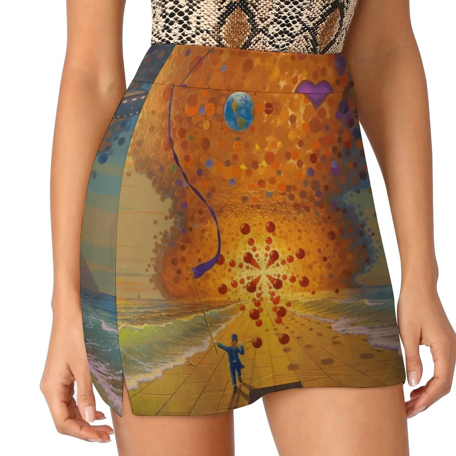 The Grand Parade Women's skirt Y2K Summer Clothes 2022 Kpop Style Trouser Skirt With Pocket Surrealism Fantasy Art