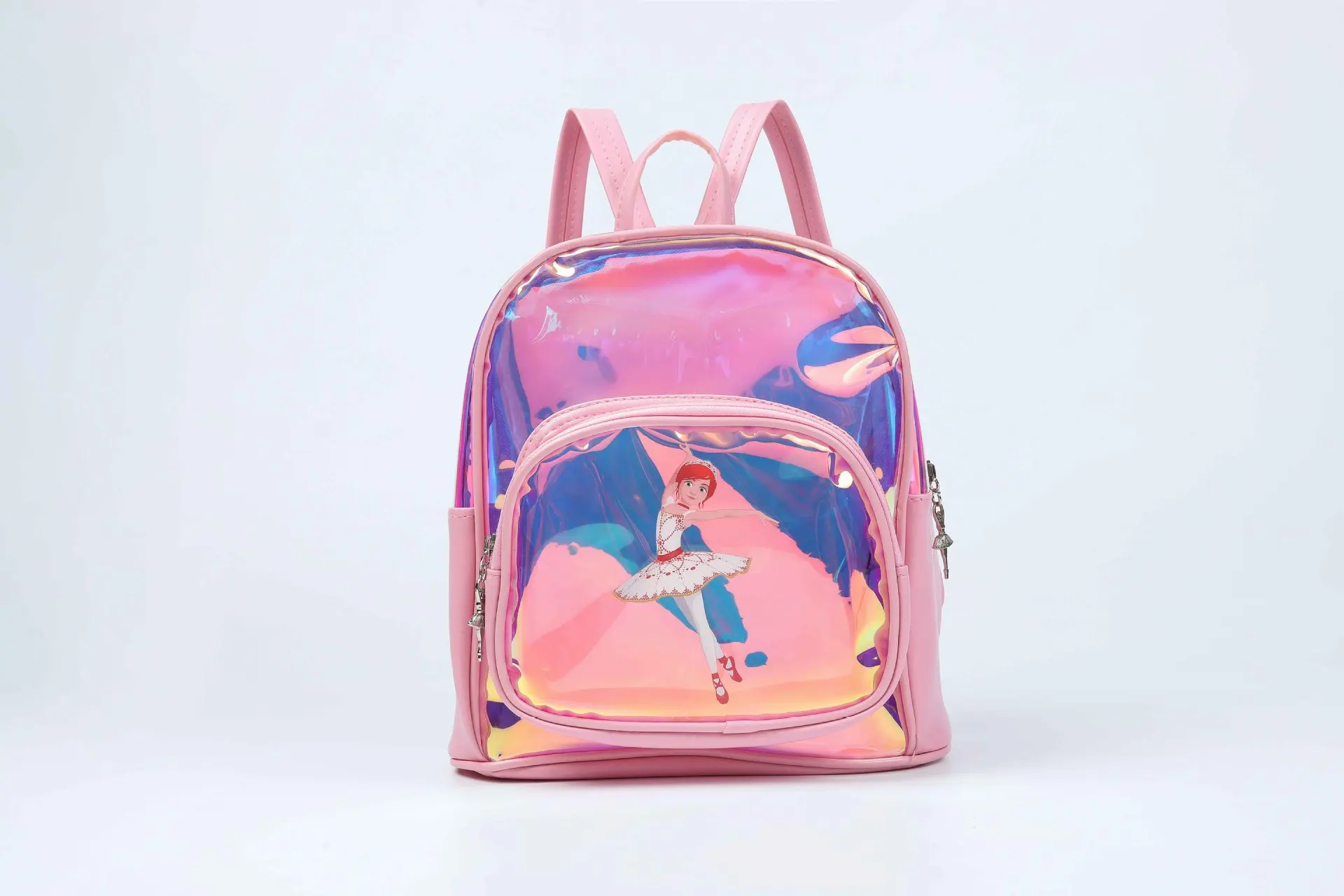 Children\'s Fantasy Ballet Pattern Laser Fashion Casual Daily Matching Clothing Travel Girls Cute Dance Storage Backpack