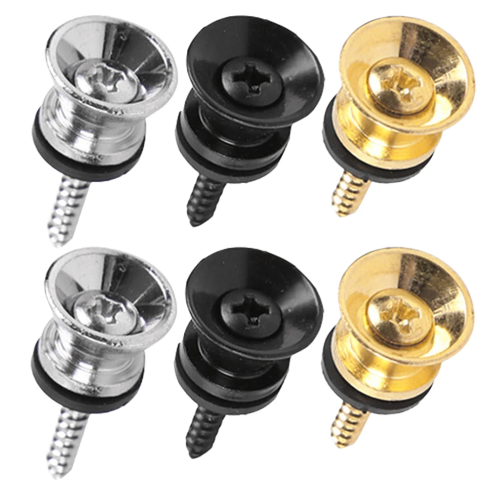 

6pcs Guitar Strap Locks Metal Buttons Gold Silver Black for Electric Acoustic Bass Ukulele Guitars Parts Accessories Repair Kit