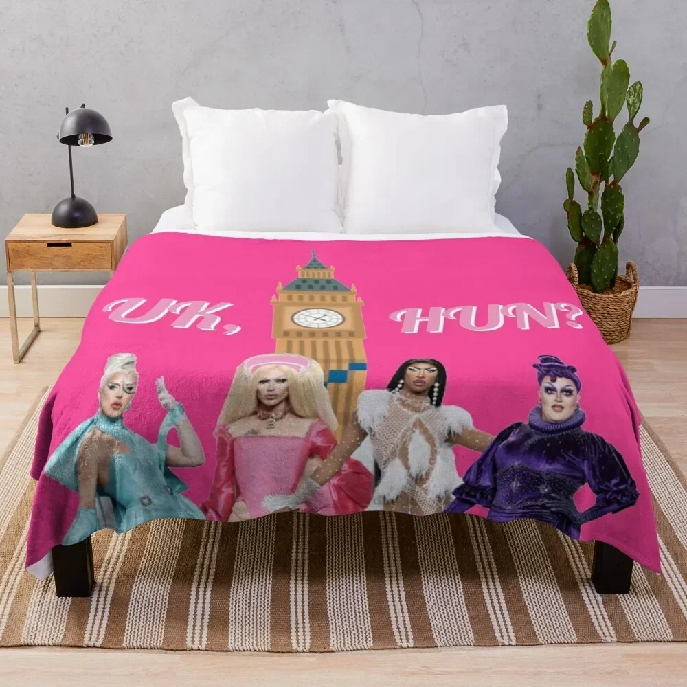 

Uk, Hun RuPauls Drag Race UK United Kingdolls Throw Blanket Soft Big bed plaid Hairys valentine gift ideas Blankets