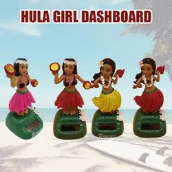 Solar Powered Dancing Decoration Solar Powered HulaGirl Shaking Head Doll Dashboard Hawaiian HulaGirl For Car Dashboard Home
