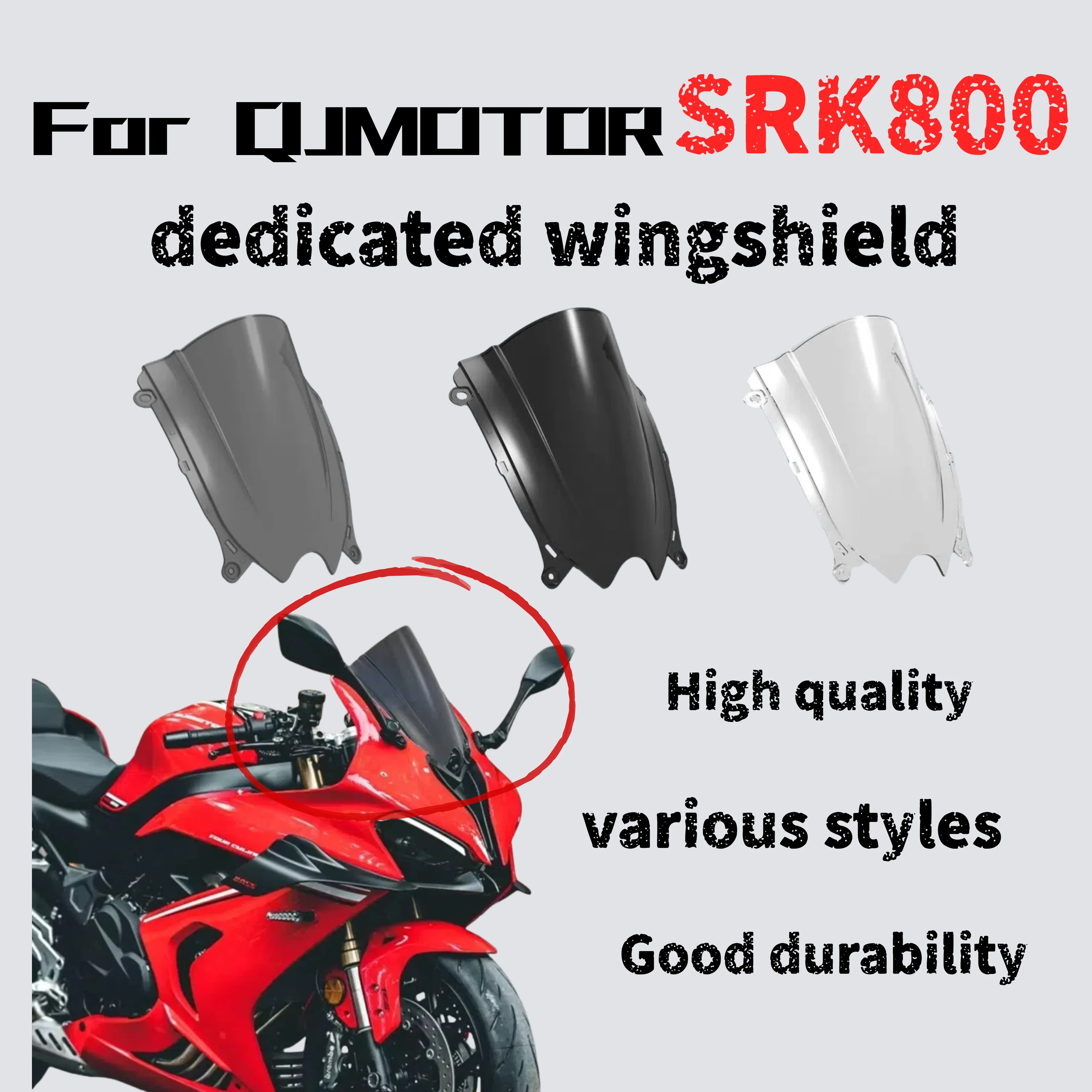 

For QJMOTOR SRK800 modified competition windshield heightened lengthened front windshield accessories