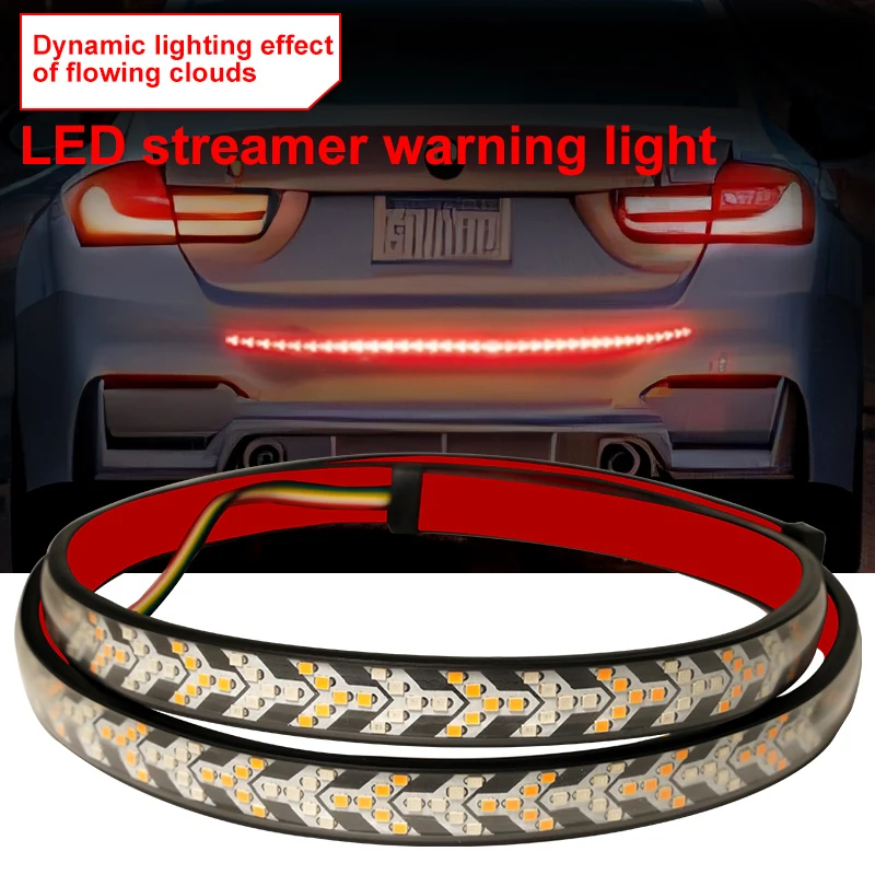 Automotive Fishbone Led Tail Lamp Truck Warning Flashing Light Flowing Water Turn Light Change Decoration Universal Stop Lamp