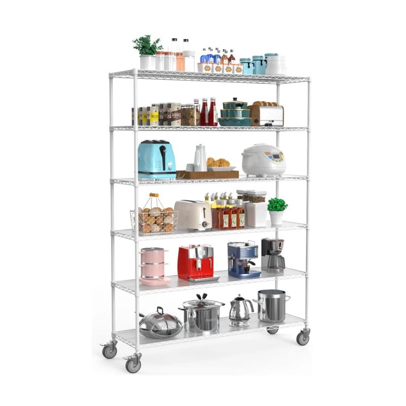 New Product 5 Tiers 250kgs Green Epoxy Coated Wire Storage Shelf Warehouse Heavy Duty Metal Shelving