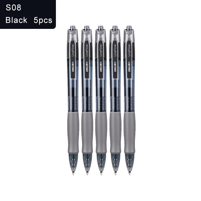 Deli Gel Pennen Set 0.5Mm Intrekbare Kogel Balpen Blauw Zwart Rood Inkt Bijvullen Voor Schoolkantoor Briefpapier Benodigdheden