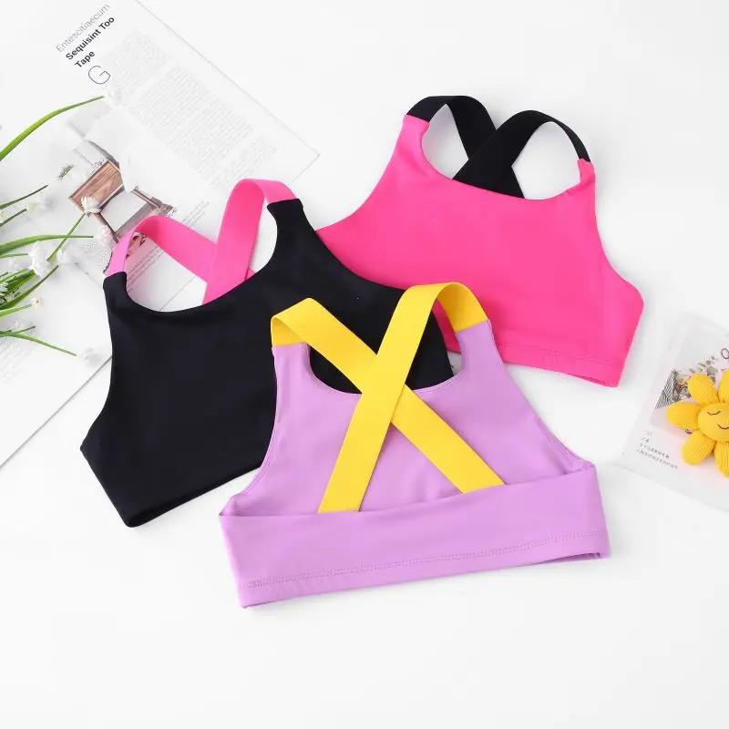 Summer Spring Autumn Quick Dry Sports Vest for Kids Girls Outdoor Running Fitness Breathable Camisole for Sweet Princess Childre