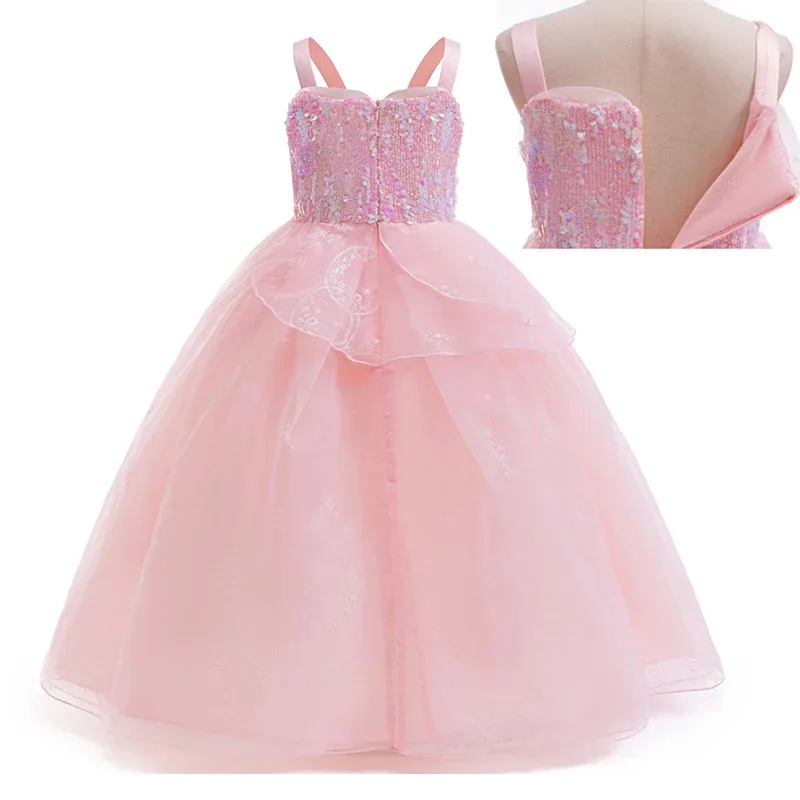 L2025l novas meninas malvado glinda cosplay traje rosa casamento princesa vestido de noite festa de halloween roupa menina celebridade charact