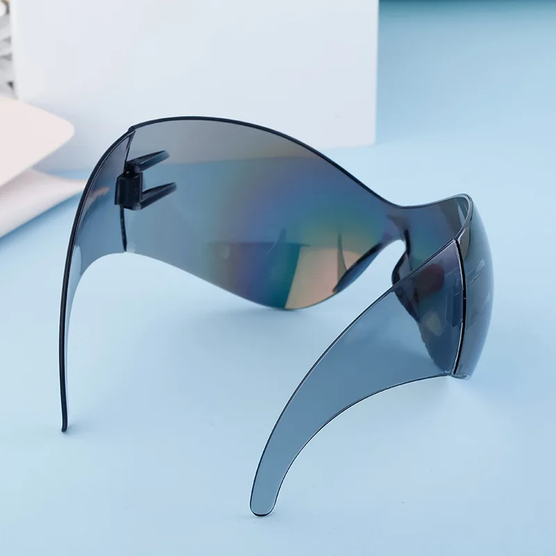 Y2k Sport Sonnenbrille Frauen Luxusmarke Trend Punk Sonnenbrille für Männer Retro 2000's Wrap Around Sonnenbrille futuristische Sonnenbrillen – Detail 7