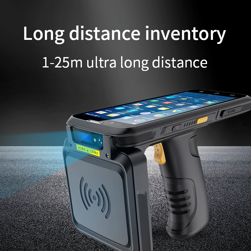 HC720S Android 12.0 Long Distance UHF Reader Handheld RFID Reader 1D 2D QR Code Barcode Scanner NFC RFID UHF HF LF PDAS