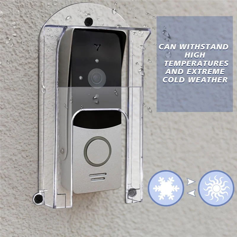 AB15-2Pcs timbre de plástico transparente cubierta para lluvia timbre Protector impermeable timbre para anillo 1/2/3/4/Pro/Pro 2/Wyze