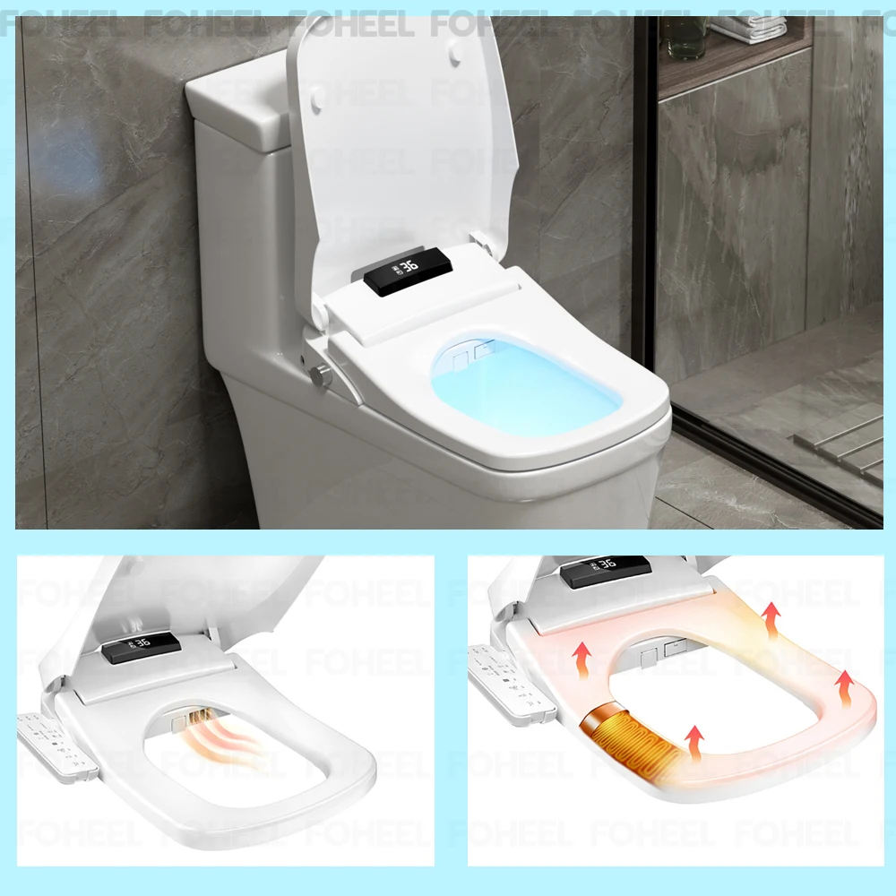 FOHEEL Square Shape Smart Toilet Seat Cover Auto Open Lid