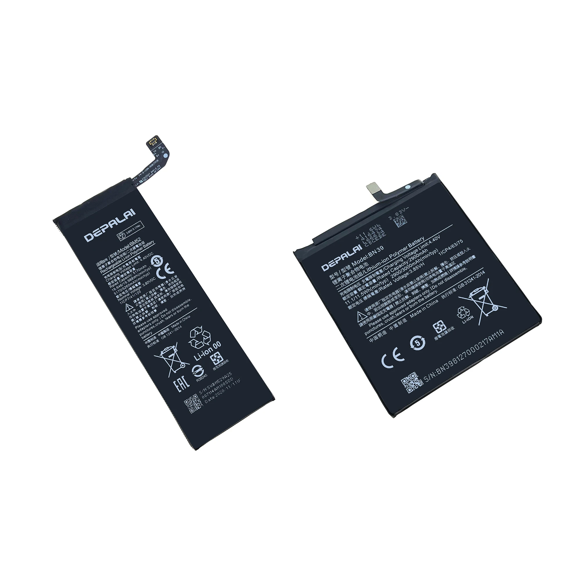 For Xiaomi Note2 Note10 CC9Pro Play Replacement Battery BM48 BM52 BN39 Phone Batteries