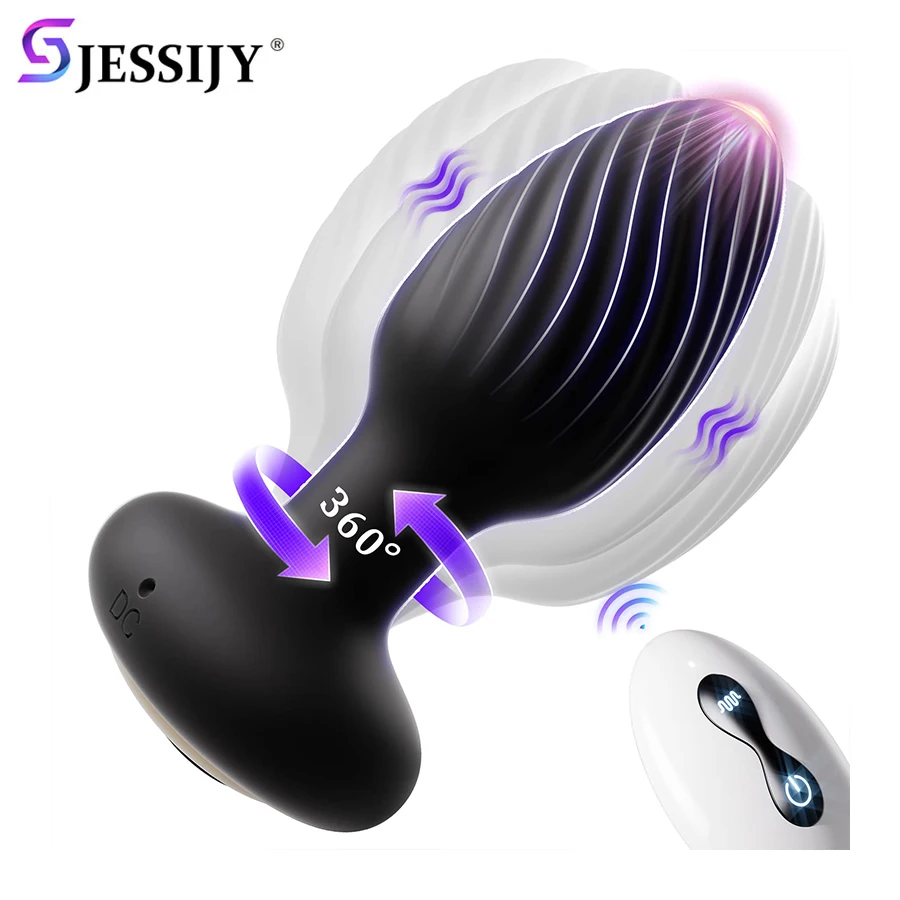 360 Remote Control Rotating Plugue Anal Vibrador Dildo Silicone Prostate Massager Anal Butt Plug Dilator Sex Toys For Women Men