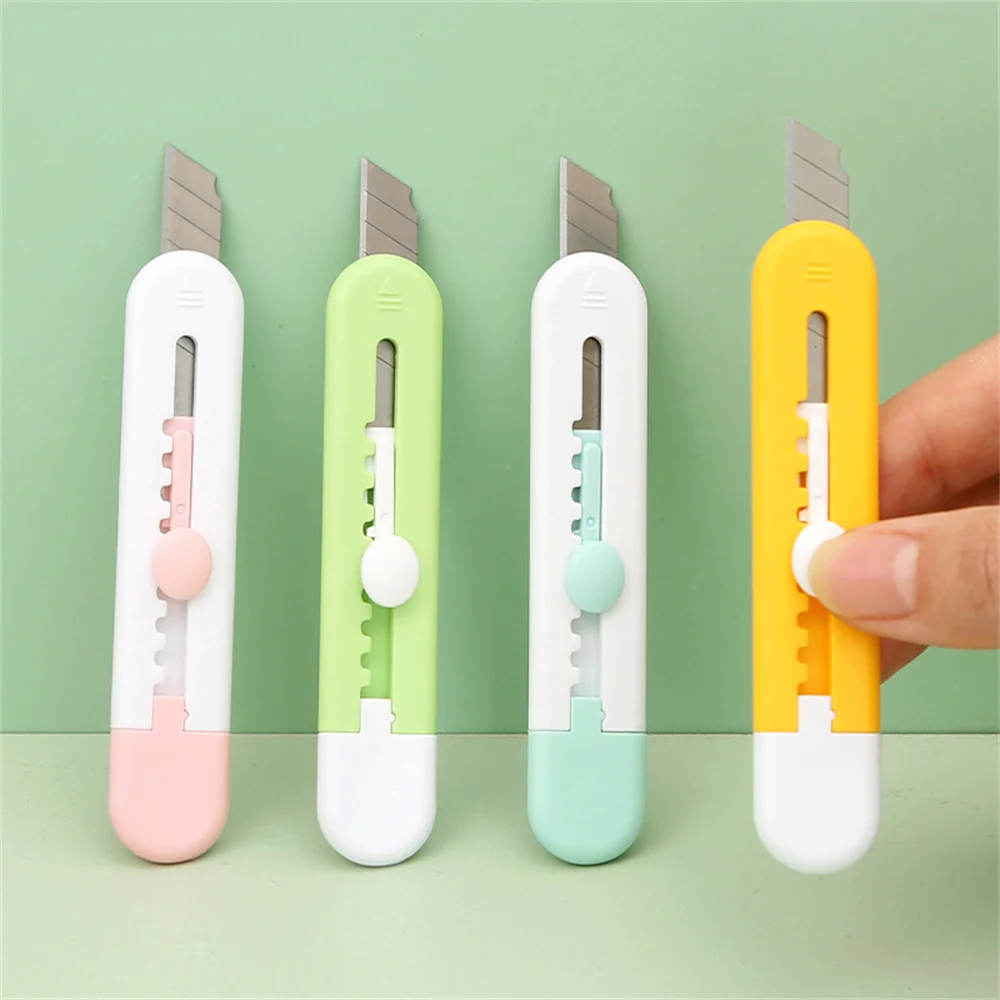 Cute Cartoon Mini Utility Knife Retractable Portable Letter Opener Home Office School Student Art Stationery Cutting Supplies