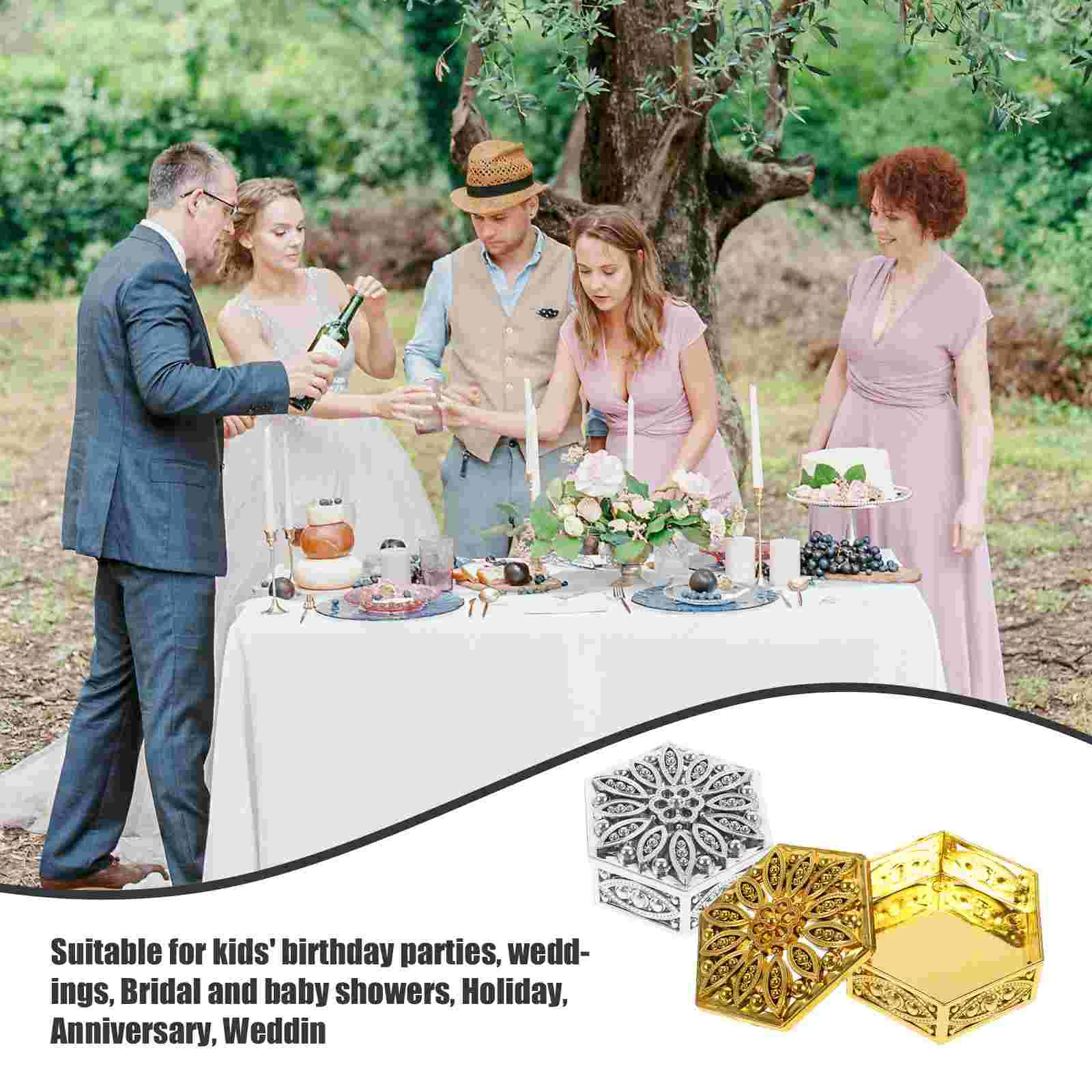 24 Pcs Wedding Decorations Ceremony Candy Box Cookie Boxes Snack Birthday Goody Storage Bride